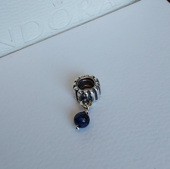 PANDORA Sterling Silver Lapis December Birthstone Dangle Charm 790166L - Picture 2 of 6